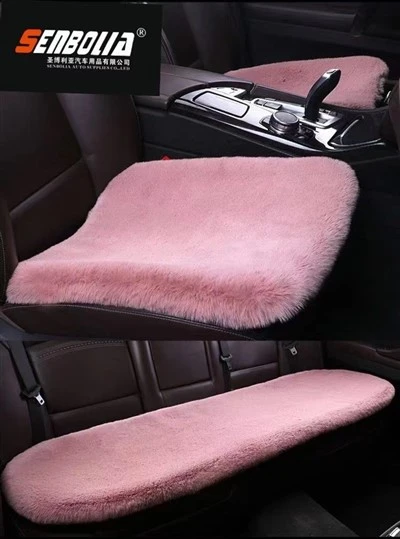 Dearadh Só Faux Fur Cúisíní Suíochán Gluaisteán 3 ríomhaire/set